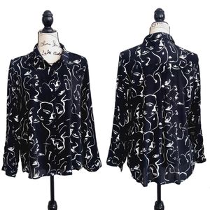 Big Dart Women's Long Sleeve Button Down Shirt S/M